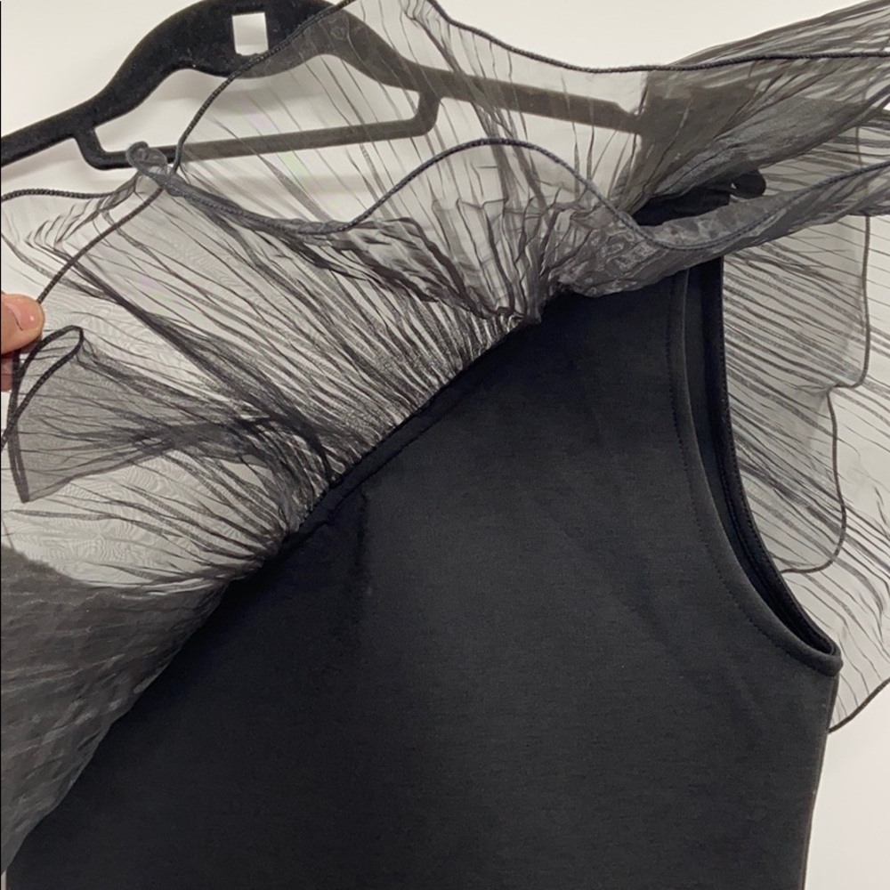 Zara organza asymmetrical black mini dress - Picture 7 of 16